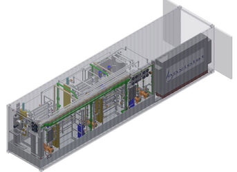 Container protects engineering area and UV-reactors