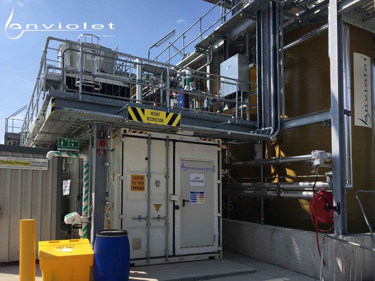 Impianto AOP per il trattamento di acque reflue biotossiche